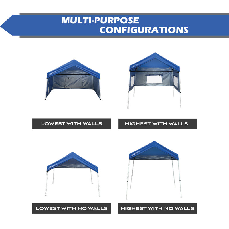 3.58 Ft. W x 6.58 Ft. D Steel Pop-Up Canopy